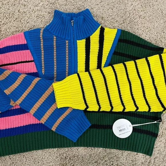 NWT Staud Cropped Hampton Sweater